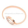 2015 nova 30 mm Rose Gold Plain Bangle, corrente de aço inoxidável 316L flutuante foto medalhões de vidro pulseiras